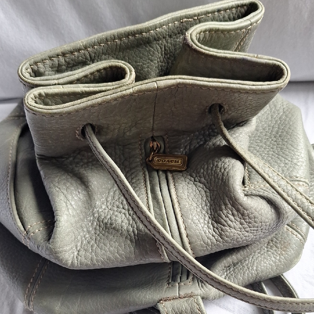 Vintage Coach Natural Grain Pebbled Backpack